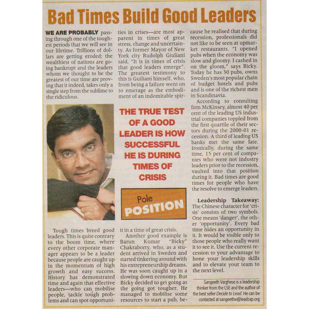 The Economic Times 31 October 2008